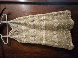 Hannah Banana by Sara Sara Los Angeles Size 6 Gold & Ivory Sequin Star Dress NWT